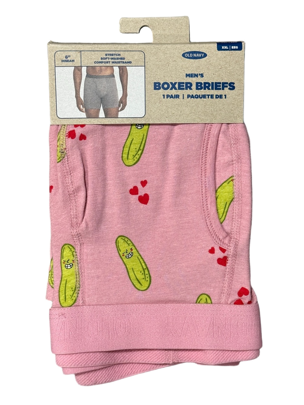 Mens Pickles & Hearts Boxer Briefs - Size Extra Extra Large XXL - Old Navy - NWT